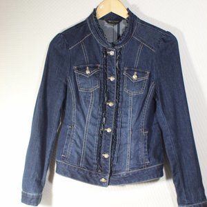 WHBM Denim Jacket with Ruffle Details SZ 8